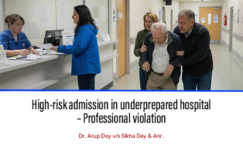 High risk admission in underprepared hospital – Professional violation